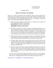 Tips for Visitors to Hawaii