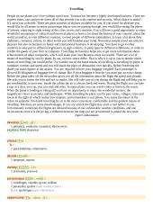 Travelling and tourism