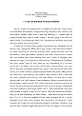TV can be harmful for our children