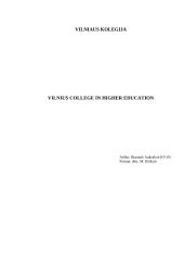 Vilnius College in higher education