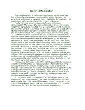Water contamination