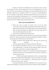 What is good about globalisation?