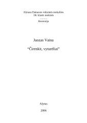 J. Vaina "Čirenkit, vyturėliai" 1 puslapis