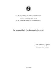 Europos socialinės chartijos pagrindinės teisės