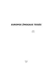 Europos žmogaus teisės