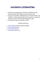 ICANN (Internet Corporation for Assigned Names and Numbers) teisinė struktūra 14 puslapis