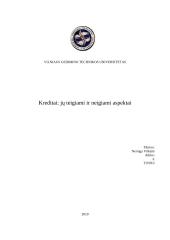 Kreditai: jų teigiami ir neigiami aspektai