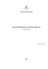 Nelegali imigracija. Teisinis aspektas