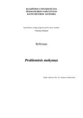 Probleminio mokymo esmė