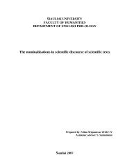 The nominalizations in scientific discourse of scientific texts