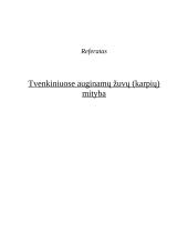 Tvenkiniuose auginamų žuvų (karpių) mityba