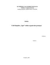 Veiklos organizavimo principai: UAB Klaipėdos "Ugnė"