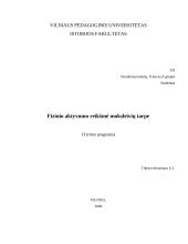 Fizinio aktyvumo reikšmė moksleivių tarpe