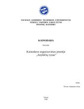 Kainodaros organizavimas: AB "Anykščių vynas"
