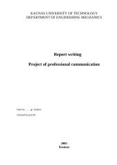 Project of professional communication