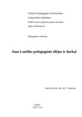 Jono Laužiko pedagoginės idėjos ir darbai