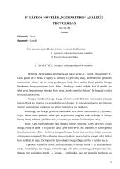 F. Kafka "Nuosprendis"