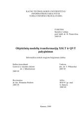 Objektinių modelių transformacijų XSLT ir QVT palyginimas 2 puslapis