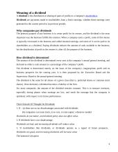 Dividend: meaning, valuation and policies in different types of markets 4 puslapis