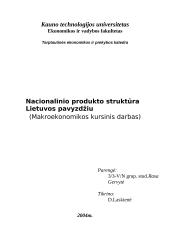 Nacionalinio produkto struktūra Lietuvos pavyzdžiu