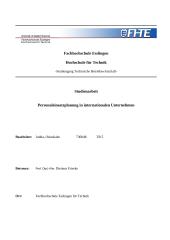 Personaleinsatzplanung in internationalen Unternehmen