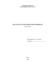Planuojami veiklos rodikliai: UAB "Venta" 1 puslapis