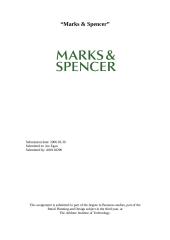 Retail Planning and Design: "Marks & Spencer"