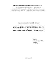 Socialinės problemos ir jų sprendimo būdai Lietuvoje