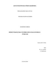 Sporto šakos įtaka vestibiulinio analizatoriaus funkcijai