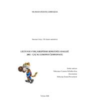 Lietuvos vyrų krepšinio rinktinės analizė 2005–ųjų m. Europos čempionate 1 puslapis