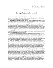 Can anger be the reaction to stress?