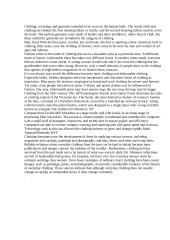 Fashion and Clothing