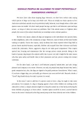 Potentially dangerous animals