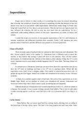 Superstitions