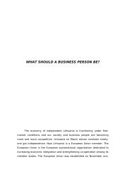What should a business person be? 1 puslapis
