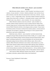 Mokslinio darbo recenzija: "Maironis – poetas romantikas"