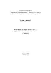 Privilegijos ir imunitetai