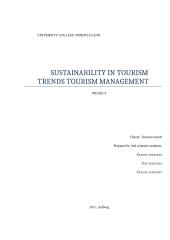 Sustainability in tourism trends
