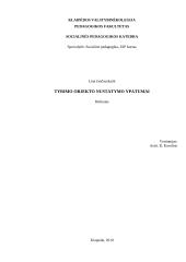 Tyrimo objekto nustatymo ypatumai