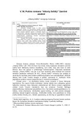 V. Mykolaitis-Putinas "Altorių šešėly". Žanrinė analizė 2 puslapis