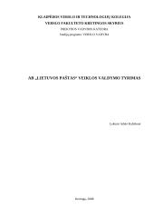 Veiklos valdymo tyrimas: AB "Lietuvos paštas"