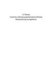 Liudo Vasario savijauta po seminarijos. Ištraukos interpretacija