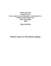 Humane aspects of wild animals trapping