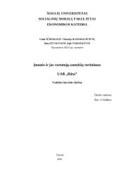 Įmonės ir jos vartotojų santykių vertinimas: UAB "Rūta"