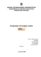 Kompanijos eStrategijos analizė: "Senukai"