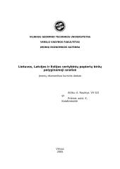 Lietuvos, Latvijos ir Estijos vertybinių popierių biržų palyginamoji analizė
