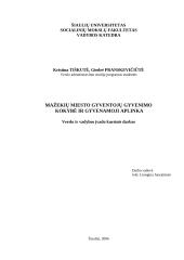 Mažekių miesto gyventojų gyvenimo kokybė ir gyvenamoji aplinka