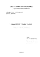 Verslo planas: transportavimas laivais UAB "Infert"