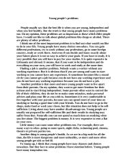 Young people’s problems