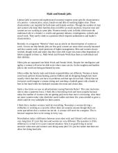 Male and female jobs